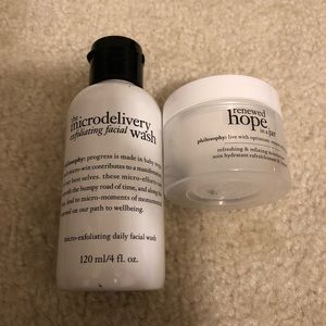 Philosophy Exfoliating Face Wash and Moisturizer